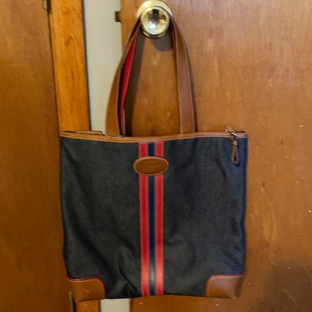 Denim Coach tote